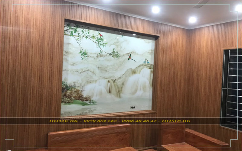 Thi công ốp tường nhựa giả gỗ và pvc vân đá tráng gương tại Hà Đông