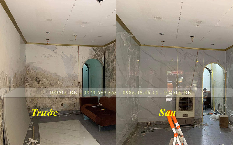 Cải tạo nhà cũ bằng tấm ốp nhựa pvc vân đá