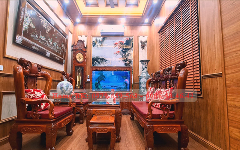 Ốp nhựa giả gỗ phòng khách mới