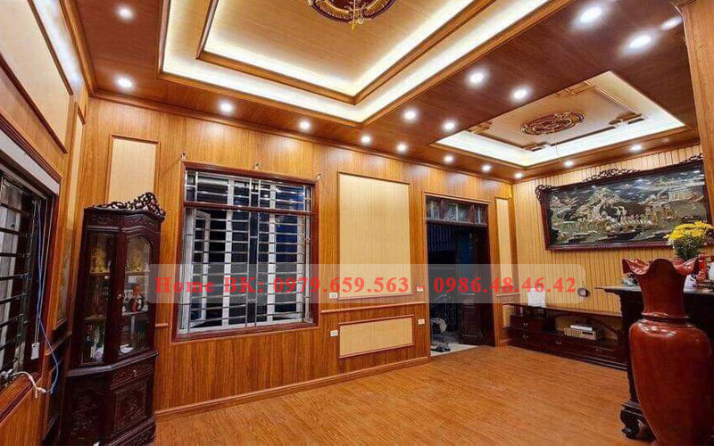 Ốp nhựa giả gỗ phòng khách đẹp