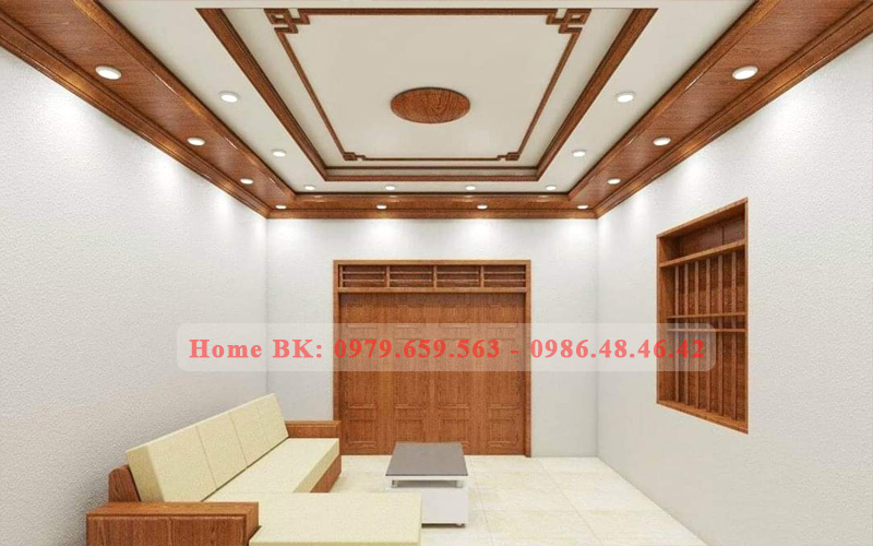 Ốp nhựa giả gỗ phòng khách