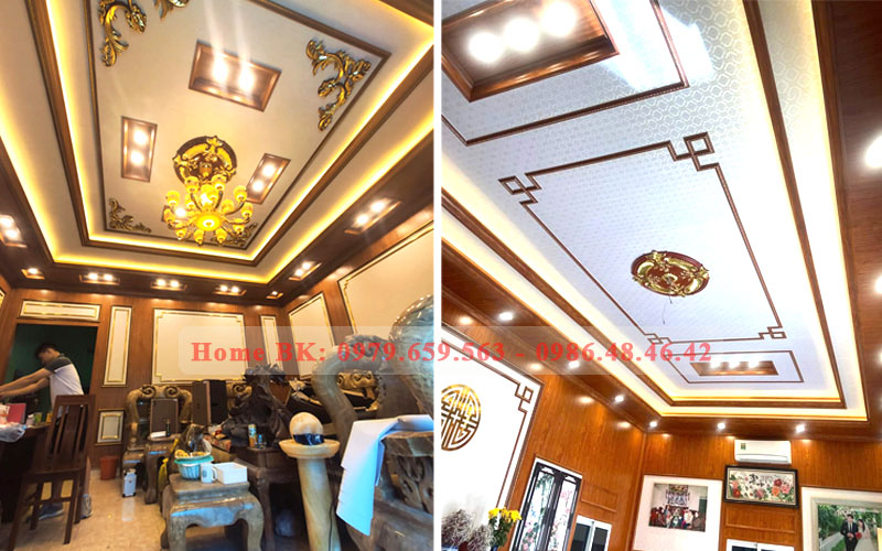 Ốp nhựa giả gỗ phòng khách đẹp