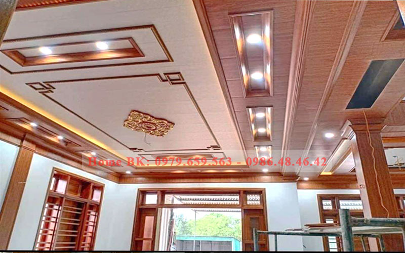 Ốp nhựa giả gỗ phòng khách đẹp 2022