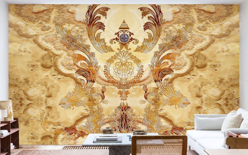 Thi công hoàn thiện tấm nhựa giả đá cho vách tivi