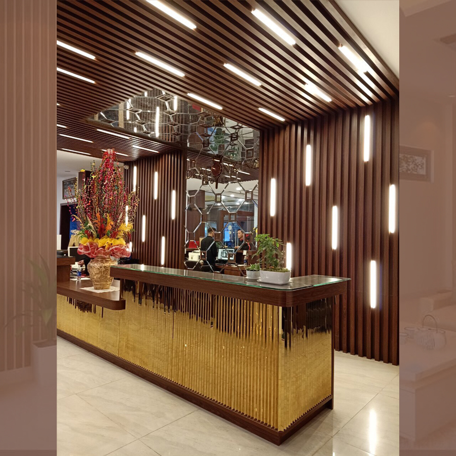 Mẫu trần nhựa lam sóng đẹp cho quán cafe